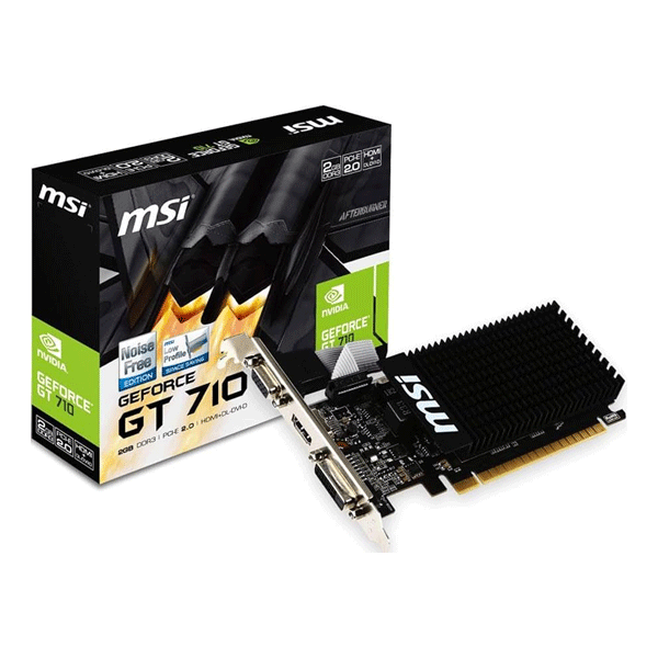 MSI GeForce GT 710 2GD3H 4HDMI Graphics Card – 2GB DDR3, 954 MHz Core, PCIe 2.0 x1, Quad HDMI Outputs, 4K@30Hz Support, Passive Cooling