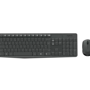 Logitech MK235 Wireless Keyboard and Mouse Combo – Full-Size Keyboard with 15 Function Keys, 10m Range, 36-Month Battery Life, Spill-Resistant Design, Optical Mouse – Gray