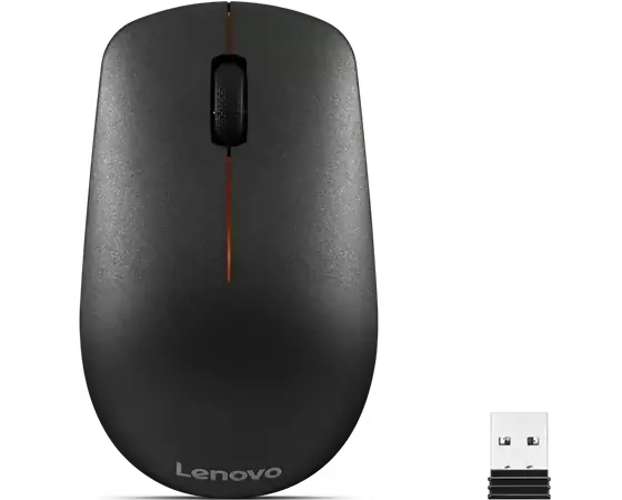 Lenovo 400 Wireless Optical Mouse – 1200 DPI, Ambidextrous Design, 2.4GHz Nano USB Receiver, 12-Month Battery Life – Black
