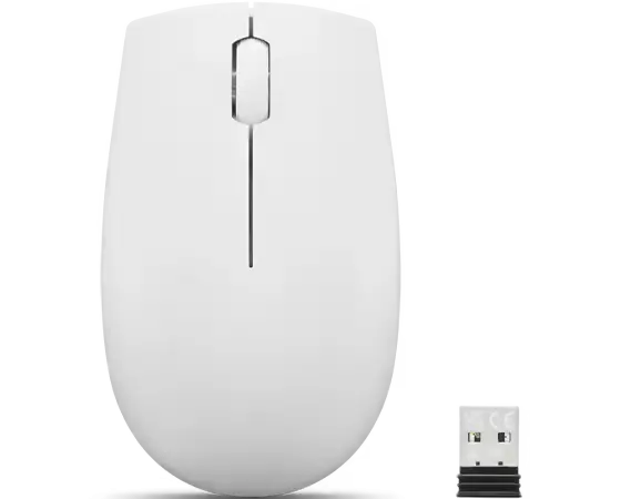 Lenovo 300 Wireless Compact Mouse – 1000 DPI Optical Sensor, Ambidextrous Design, 3 Buttons, 12-Month Battery Life – Cloud Grey