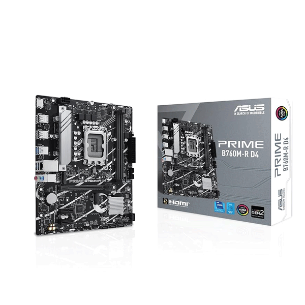 ASUS PRIME B760M-R DDR4 – Micro-ATX Motherboard LGA 1700, PCIe 4.0, Dual M.2, USB 3.2 Gen 1