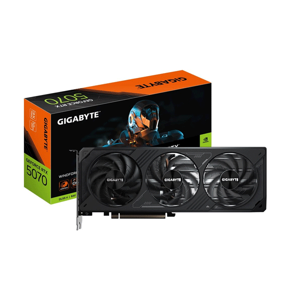 GIGABYTE GeForce RTX™ 5070 WINDFORCE OC SFF 12G – GDDR7, DLSS 4, Ray Tracing, PCIe 5.0, Compact Triple-Fan WINDFORCE Cooling