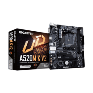 Gigabyte A520M K AM4 Micro ATX Motherboard – AMD Ryzen 5000 & 3000 Support, DDR4 4733+, PCIe 3.0, Ultra Durable, HDMI, M.2 Slot