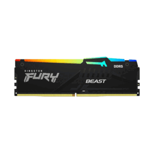 Kingston FURY Beast RGB 16GB DDR5 5600MT/s CL40 Desktop Memory – Single Module, Intel XMP 3.0, Infrared Sync, Black Heat Spreader