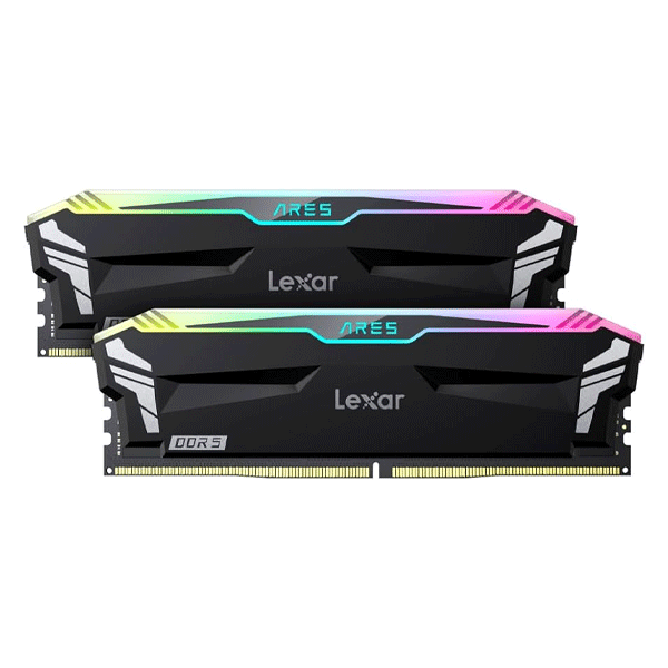 Lexar ARES RGB 32GB (2x16GB) DDR5-6400MT/s CL32 Memory – LD5EU016G-R6400GDLA Intel XMP 3.0, AMD EXPO, 1.4V, Premium Heatsink, Black